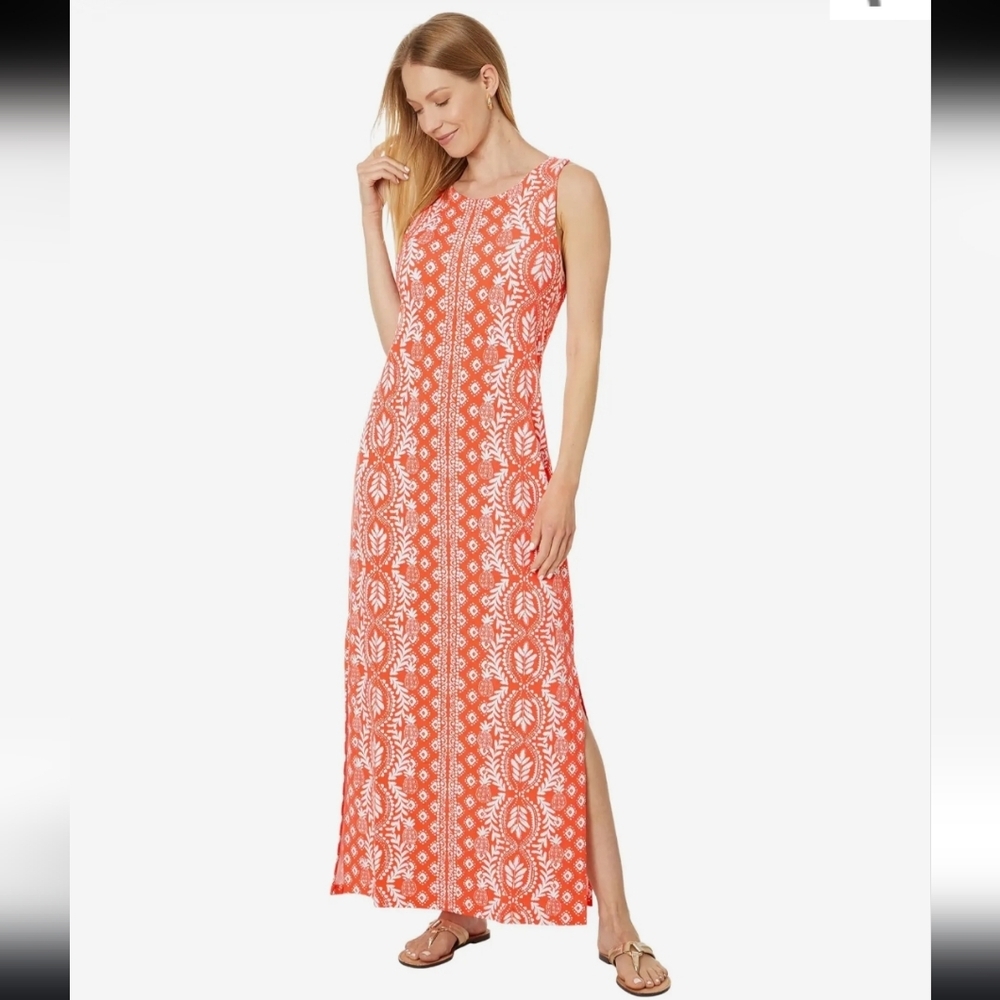 Lilly Pulitzer Orange and White Maxi Dress
